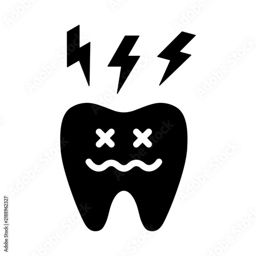 Принти на полотні Toothache Icon - Solid Black