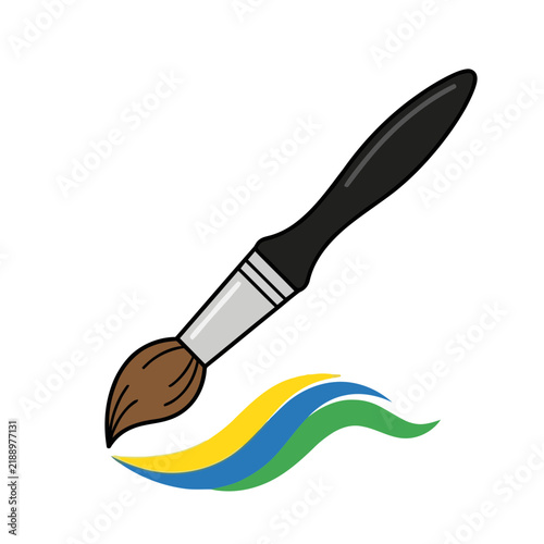 Paintbrush with Colorful Strokes