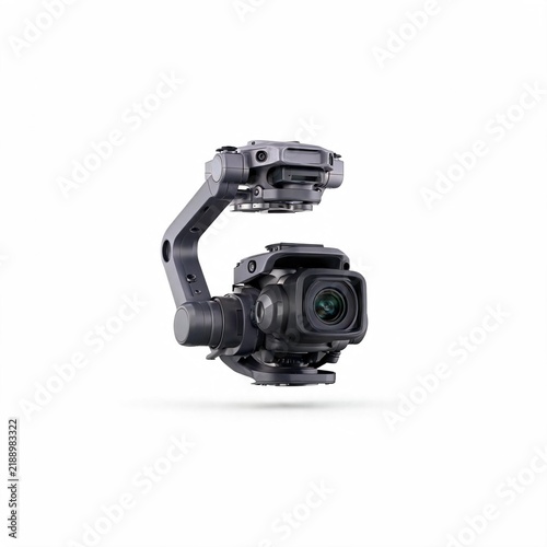 Advanced Drone Camera Gimbal for Stabilized Aerial Imaging Isolated on White