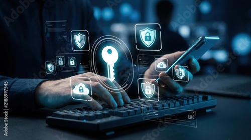 Secure passwordless authentication technology featuring encryption key passkeys.