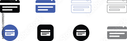 Credit card payment vector icons pack for checkout and financial transactions.
