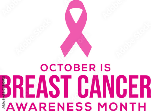 Pink ribbon awareness symbol with text on a white background