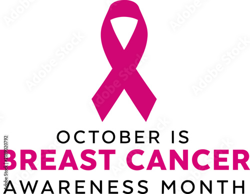 Pink ribbon awareness symbol vector design