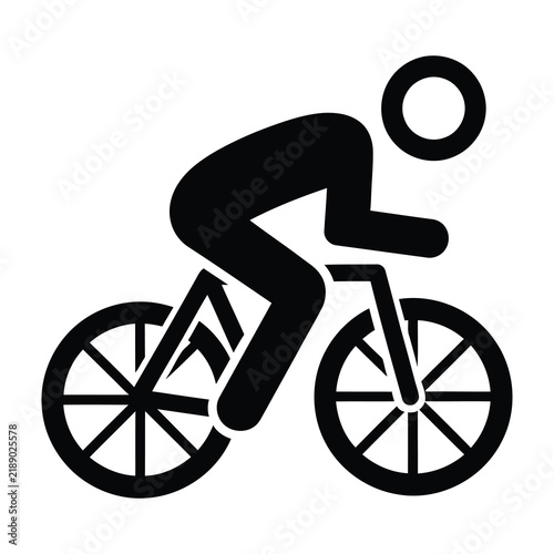 Cycling icon bicycle rider silhouette