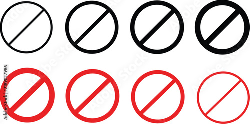 Fotografie Collection of various prohibition symbols and warning signs for industrial safet