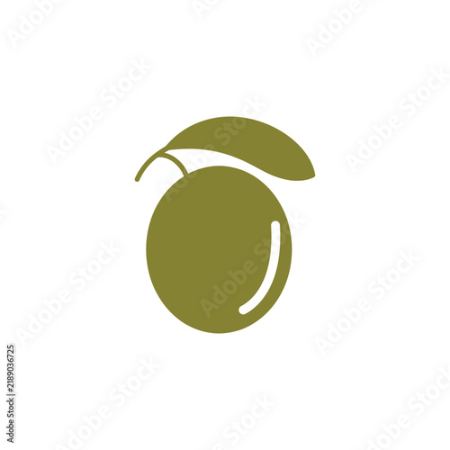 Minimalist olive green olive fruit logo vector illustration isolated on white background