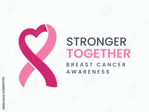 Breast cancer awareness illustration and pink ribbon for health campain 