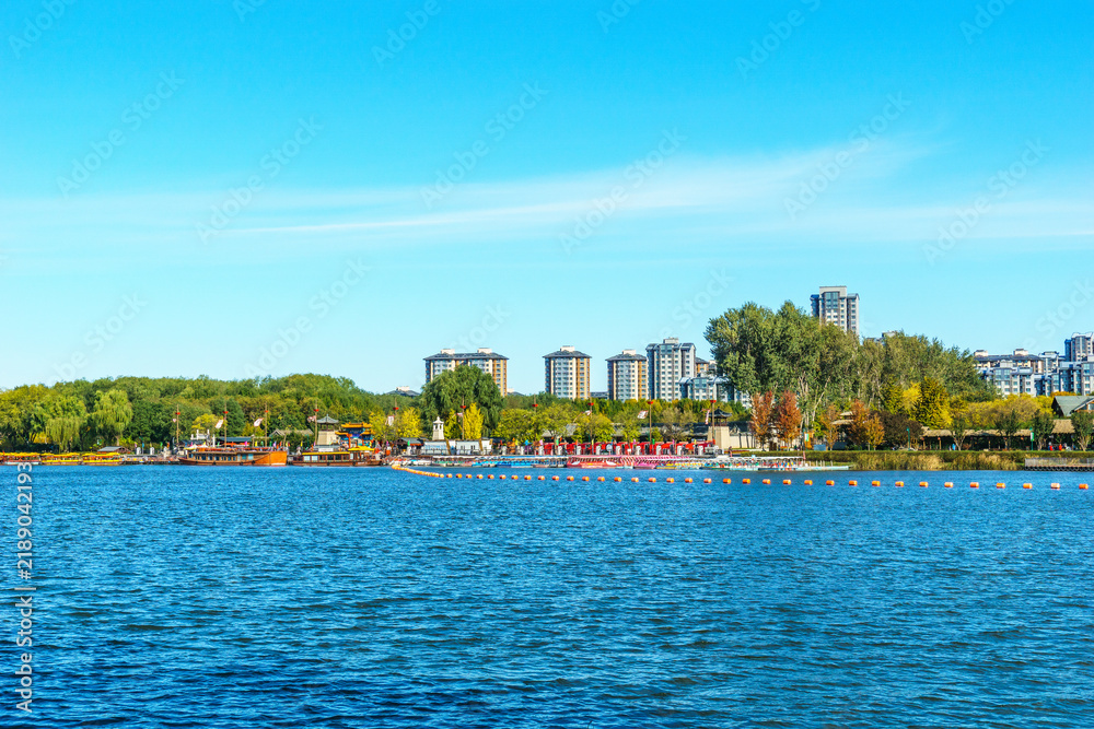 Fototapeta premium Grand Canal Center Waterfront in Tongzhou District, Beijing