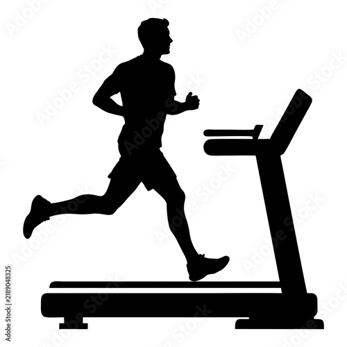 Silhouette of a person on a treadmill