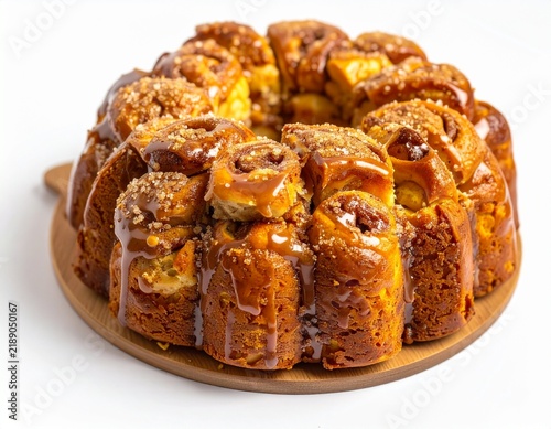 sweet baked pull apart bread glazed with sticky caramel sauce