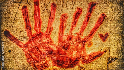 Konstfotografi grunge hand print