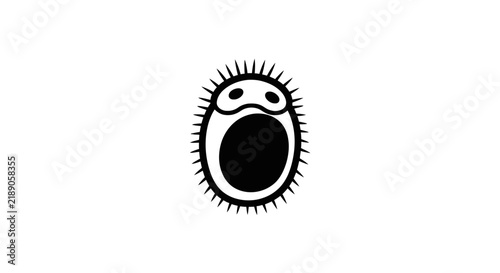 Foto Surprised face emoticon with spikes.