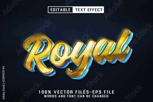 Royal Gold Luxury Cursive 3D Text Effect Vector EPS