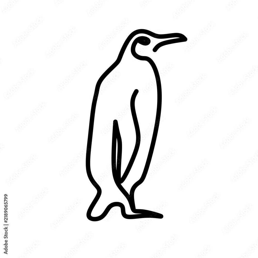 Obraz premium A simple line drawing of an animal with black lines and a white background.