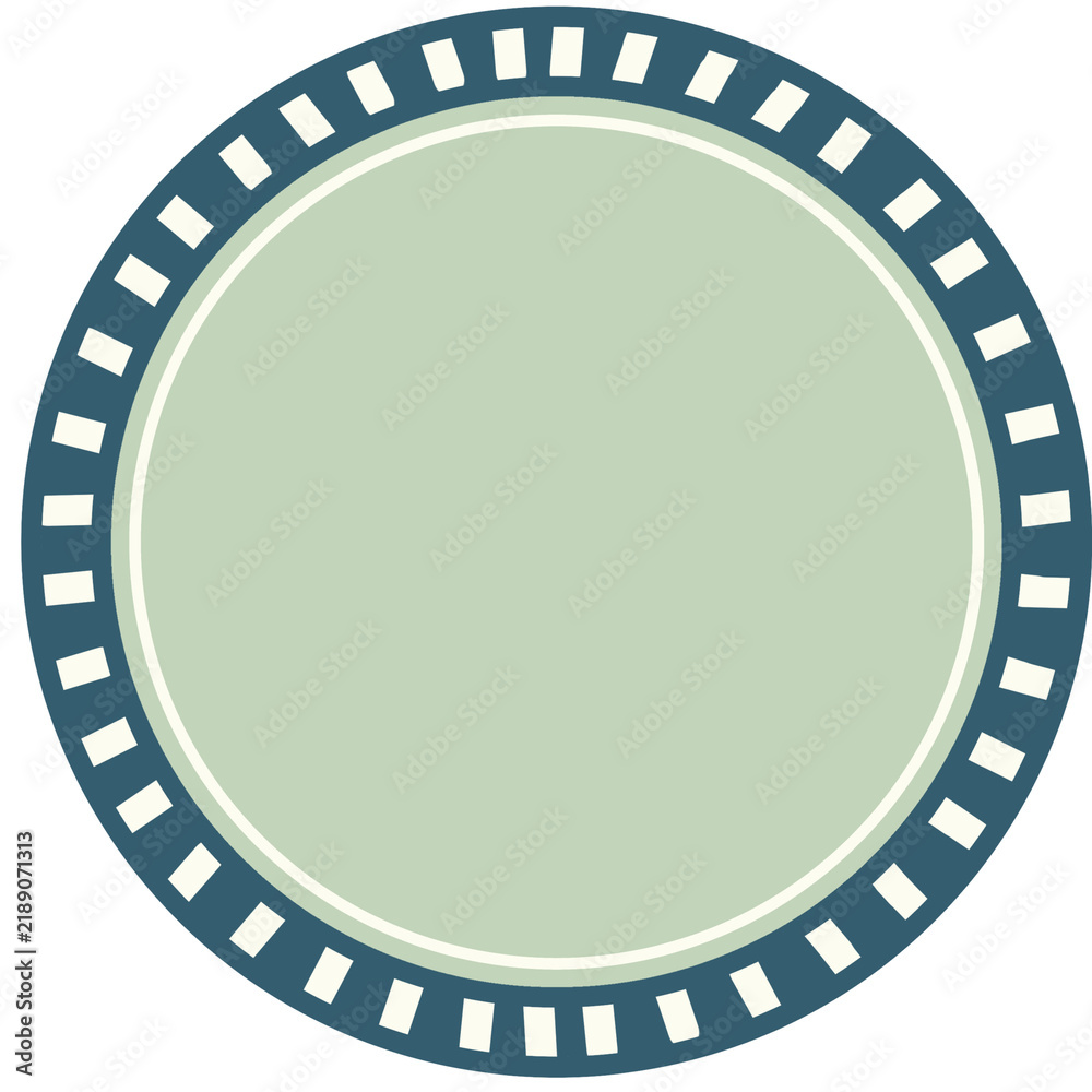 Fototapeta premium Aesthetic navy blue circular frame element for journal planner