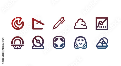 Collection of business communication icons.