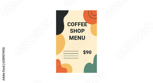 Coffee shop menu board template.