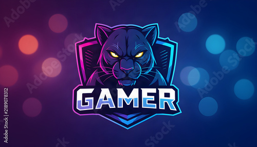 Gamer logo. Gaming logo design. Animals logo. Animals gaming logo. Neon design