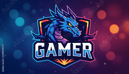 Gamer logo. Gaming logo design. Animals logo. Animals gaming logo. Neon design