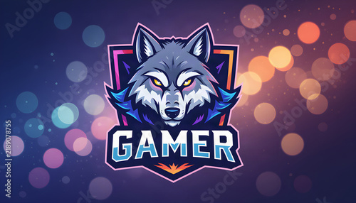 Gamer logo. Gaming logo design. Animals logo. Animals gaming logo. Neon design