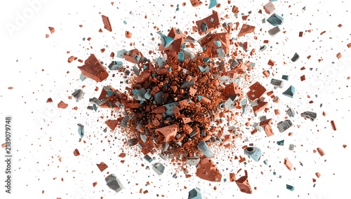 Generative AI visualizes a dynamic explosion of colorful fragments in chaos