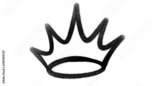 Konstfotografi Graffiti spray paint crown doodle element isolated on white background