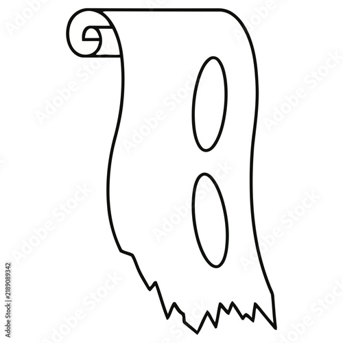 Scroll with two oval holes