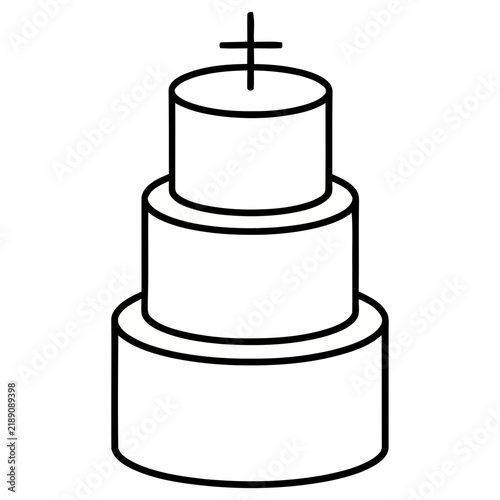 Three Tier Cake with Cross Icon