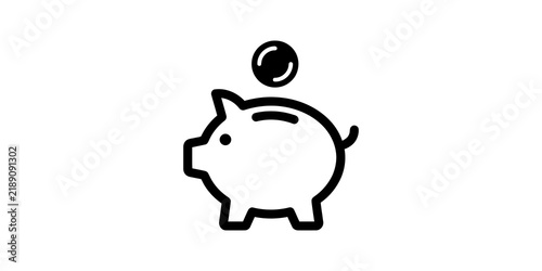 Piggy bank with coin for saving money and financial investment.