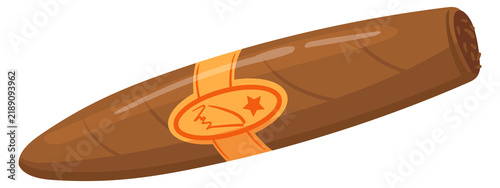 Konstfotografi Vintage cuban cigar icon. Cartoon tobacco product