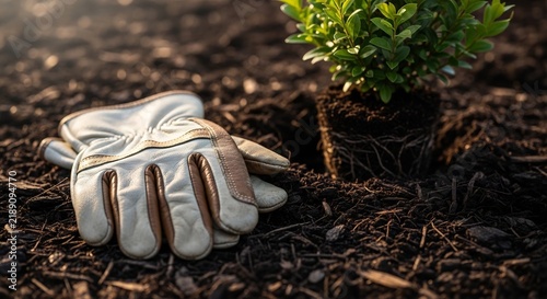 Gardening Gloves and Spring Mulch
