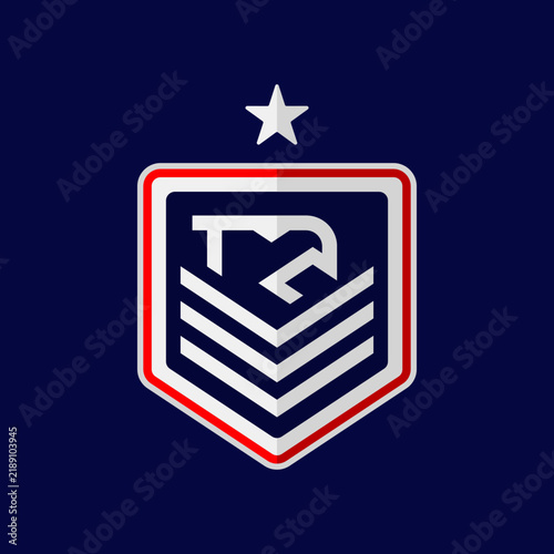 Illustration vector of patriotic eagle logo abstract design with modern 3d shield guard badge with star and stripes symbol of american flag suitable for USA air force emblem label design, editable