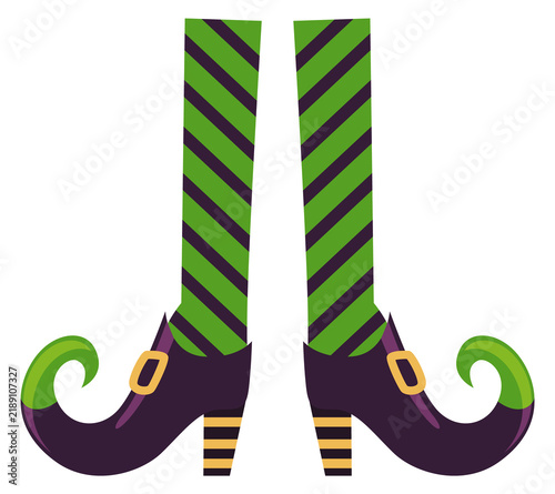 Foto Fantasy character legs. Witch feet cartoon icon