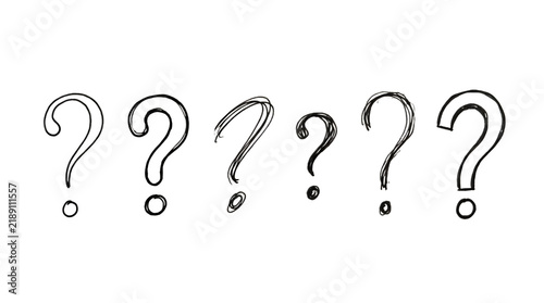 Hand-Drawn Question Marks, Doodle Symbols, Inquiry Icons, Uncertainty Graphics, Concept Art, Design Elements