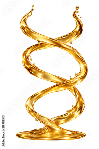 Luxurious Golden Liquid Spiral Swirl for Cosmetic Product Advertising
