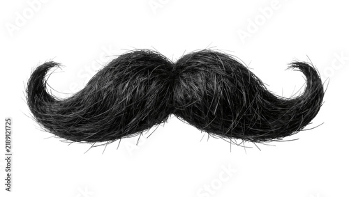 Canvastavla Thick black bushy handlebar mustache, isolated on transparent background