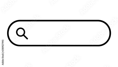 Minimalist search bar with magnifying glass icon, isolated on transparent background