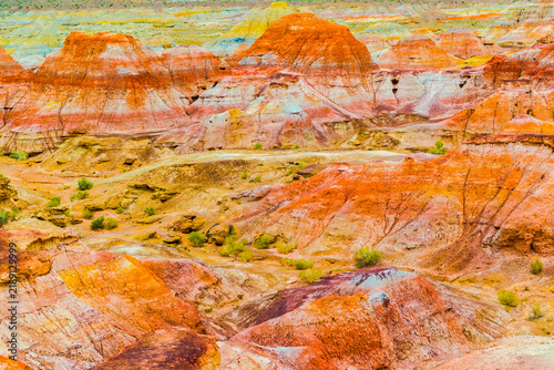 Cuadro en lienzo Spectacular colorful landforms at Wucai City in Xinjiang, China