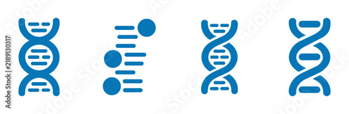 DNA icons set. DNA helix of science.
