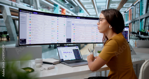 Obraz na płótnie Customer Service Manager Analyzes Complaint Dashboard