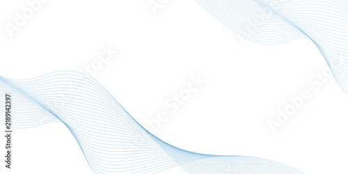 Abstract blue wave background, minimalist flowing line art vector, elegant curved motion design for business presentations