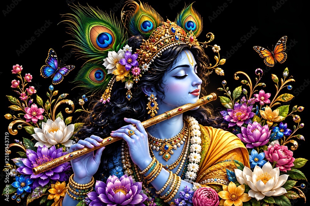 Fototapeta premium Shree Krishna Hindu divine illustration 