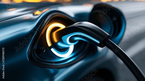 Close-up of an electric vehicle charging port showcasing modern design and innovation.