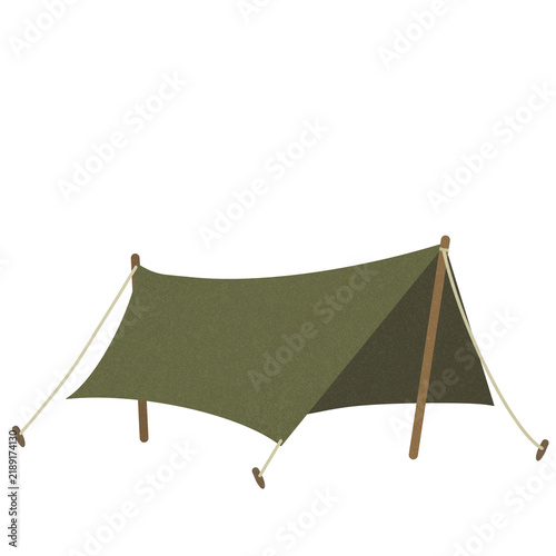 Camping tent in wilderness vector illustration