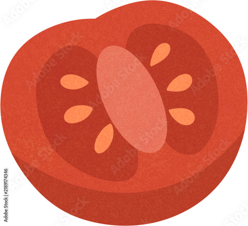 Sliced fresh red tomato vector design