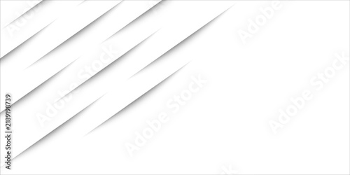 Abstract white background with modern diagonal lines layer and subtle drop shadows.