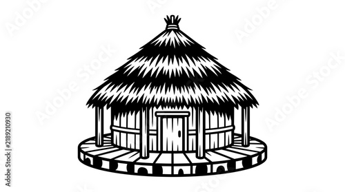 Canvastavla Traditional tropical thatched hut bungalow.