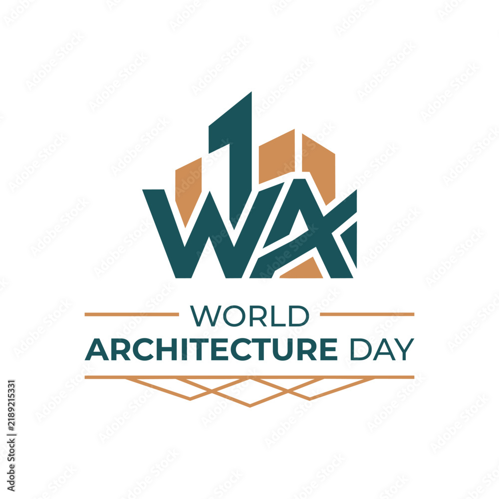 Fototapeta premium World Architecture Day Building Logo Badge