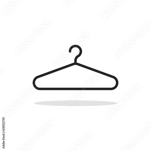 black thin line hanger icon with shadow