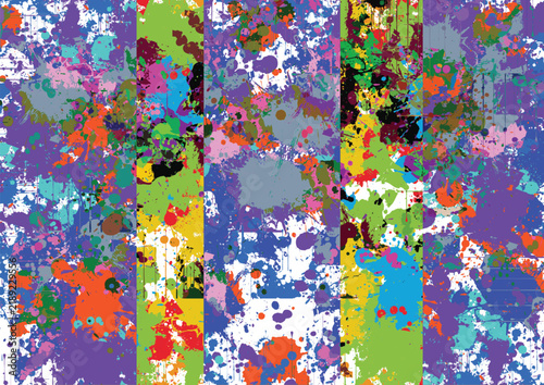 Abstract colorful paint splatter background with vibrant messy ink drops and splash patterns. illustration vector design background